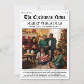 Aangepaste Familie Kerstmis Nieuwsbrief Fotocollag Feestdagenkaart (Voorkant)