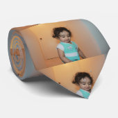 Aangepaste Familie Kinder Fotosjabloon Vaderdag Gi Stropdas (Opgerold)