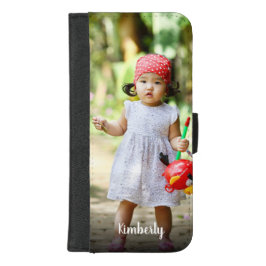 Aangepaste familie kinder huisdieren foto tekst ov iPhone 8/7 plus portemonnee hoesje