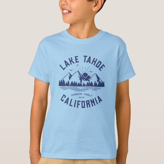 Aangepaste Familie Lake Camping Vakantie Groepen M T-shirt (Voorkant)