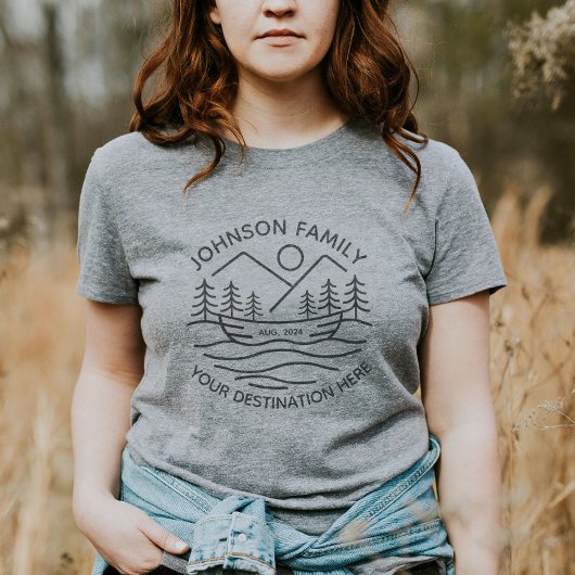 Aangepaste Familie Lake Camping Vakantie Groepen M T-shirt