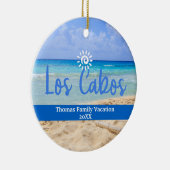 Aangepaste familie Los Cabos vakantie Kerstmis Keramisch Ornament (Rechts)