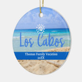 Aangepaste familie Los Cabos vakantie Kerstmis Keramisch Ornament (Links)