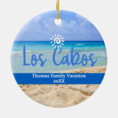 Aangepaste familie Los Cabos vakantie Kerstmis Keramisch Ornament (Achterkant)