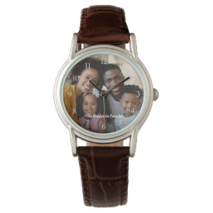 Aangepaste familie mam vader foto naam personalise horloge