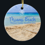 Aangepaste Familie Miami Beach Vakantie Kerstmis Keramisch Ornament<br><div class="desc">Schattige personaliseerbaar Miami Trip souvenir. Maatwerk: Verander onderschrift en jaar om het uniek te maken.</div>