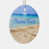 Aangepaste Familie Miami Beach Vakantie Kerstmis Keramisch Ornament (Rechts)