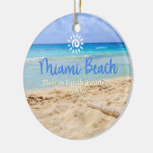 Aangepaste Familie Miami Beach Vakantie Kerstmis Keramisch Ornament (Links)