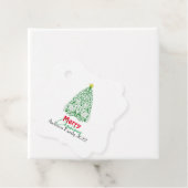 Aangepaste familie moderne lineaire kerstboom bedankjes labels (In situ)