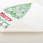 Aangepaste familie moderne lineaire kerstboom sherpa deken (3/4)