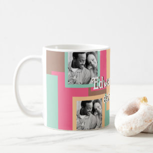 Aangepaste Familie Mok Kleurrijk Raster en Foto's