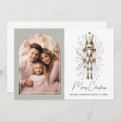 Aangepaste Familie Notenkraker Kerst Kaart Roze Gr (Voorkant / Achterkant)