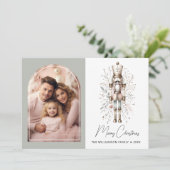 Aangepaste Familie Notenkraker Kerst Kaart Roze Gr (Staand voorkant)