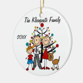 Aangepaste familie ouders, jongen, feestdag keramisch ornament (Links)