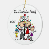 Aangepaste Familie Ouders, Meisje, Jongen, Kat Orn Keramisch Ornament (Links)