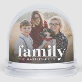 Aangepaste Familie Overlay Foto & Naam Sneeuwbol (Voorkant)