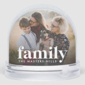 Aangepaste Familie Overlay Foto & Naam Sneeuwbol (Achterkant)