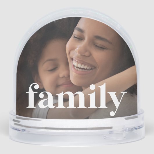 Aangepaste familie overlay foto sneeuwbol (Achterkant)