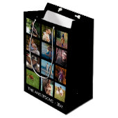 Aangepaste familie 🖼️Photo Collage Monogram Medium Cadeauzakje (Voorkant Gekanteld)