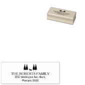 Aangepaste familie retour adres, Kerstmis Rubberstempel (Gestempeld)