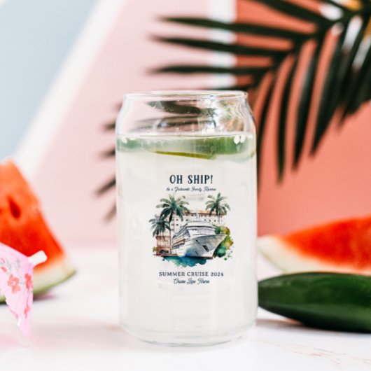 Aangepaste Familie Reünie Cruiseschip Zomervakanti Blikvorm Glas