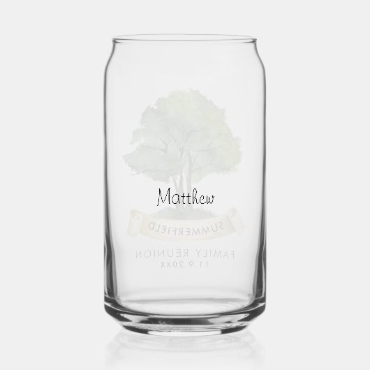 Aangepaste familie reünie neven bemanning Keepsake Blikvorm Glas (Achterkant)