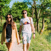 Aangepaste familie reünie Road trip Berg, Modern T-shirt