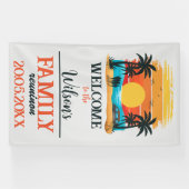 Aangepaste familie reünie strand zonsondergang pal spandoek (Horizontaal)