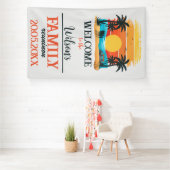 Aangepaste familie reünie strand zonsondergang pal spandoek (Insitu)