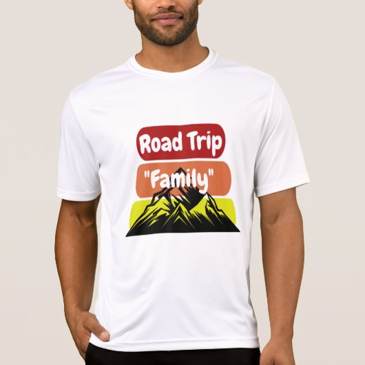 Aangepaste familie Road Trip Mountain Sunset T- T-shirt (Voorkant)