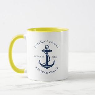 Aangepaste Familie Scheepvaart Navy Blauwe Bootank Mok