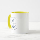 Aangepaste Familie Scheepvaart Navy Blauwe Bootank Mok (Voorkant links)