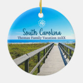 Aangepaste familie South Carolina Trip Kerstboom Keramisch Ornament (Achterkant)