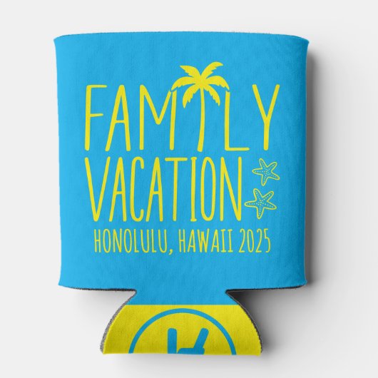 Aangepaste Familie Strand Vakantie Groep Matching Blikjeskoeler (Achterkant)