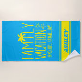 Aangepaste Familie Strand Vakantie Groep Matching Strandlaken (Voorkant)