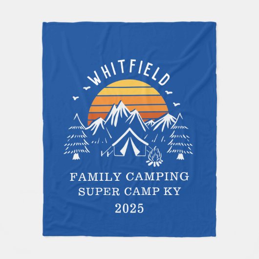 Aangepaste familie vakantie bijpassende camping el fleece deken (Voorkant)