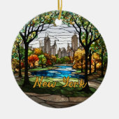Aangepaste familie vakantie New York Keramisch Ornament (Voorkant)