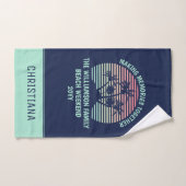 Aangepaste familie vakantie retro tropische strand handdoek (Handdoek)
