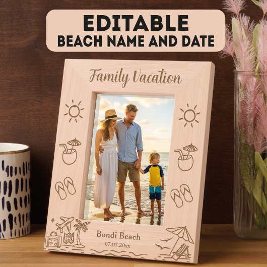 Aangepaste Familie Vakantie Strand Foto Gegraveerde Lijstjes