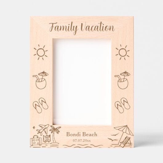 Aangepaste Familie Vakantie Strand Foto Gegraveerde Lijstjes (Voorkant)
