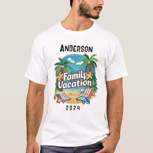Aangepaste familie vakantie strand groep matching t-shirt (Voorkant)