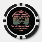 Aangepaste familie vakantie tropische reis Souveni Poker Chips (Voorkant)