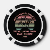 Aangepaste familie vakantie tropische reis Souveni Poker Chips (Achterkant)