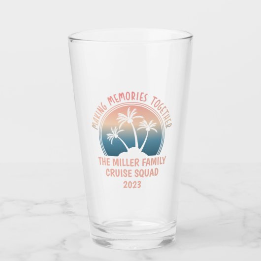 Aangepaste familie vakantie zomer strand reis glas (Voorkant)