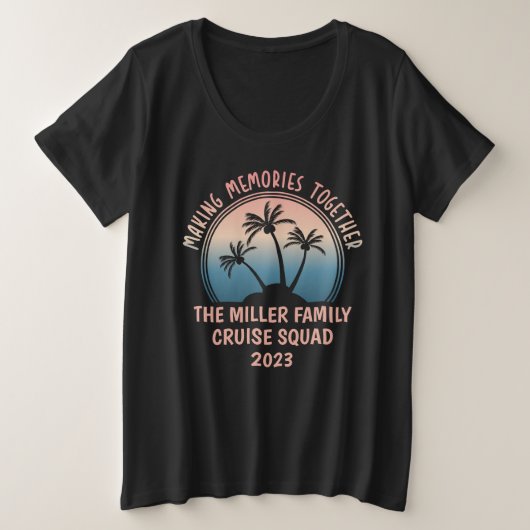 Aangepaste familie vakantie zomer strand reis grote maat t-shirt (Design voorkant)
