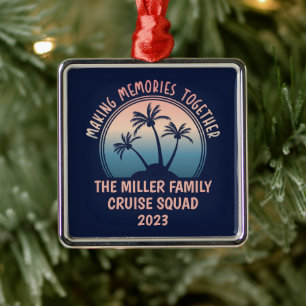 Aangepaste familie vakantie zomer strand reis metalen ornament