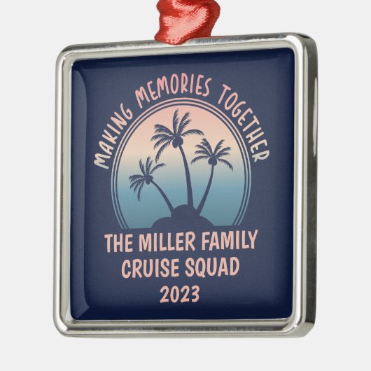 Aangepaste familie vakantie zomer strand reis metalen ornament (Links)