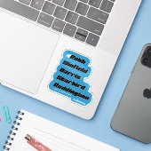 Aangepaste Familie Vinyl Sticker-Blauw Sticker (Laptop met iPhone)