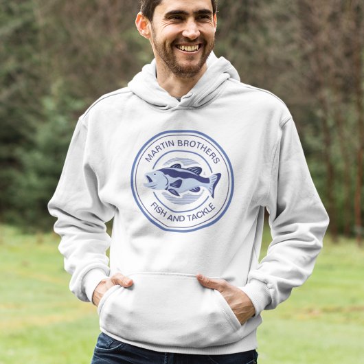 Aangepaste familie Vist Trip Blue Lake Fisherman Hoodie