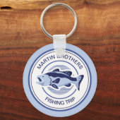 Aangepaste familie Vist Trip Blue Lake Fisherman Sleutelhanger (Voorkant)